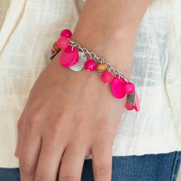 Paparazzi Jewelry Accessories - Springtime Springs - Pink Bracelet - Vintage - Picture 1 of 4